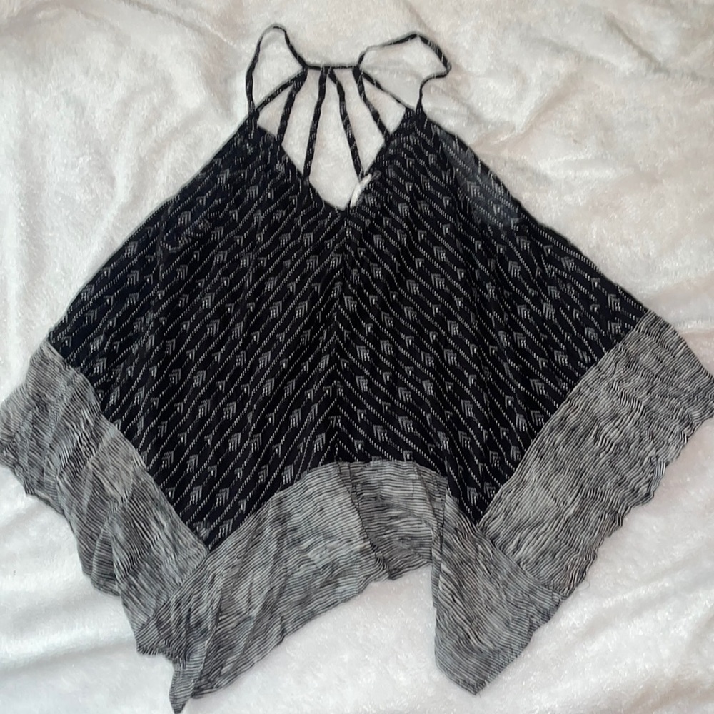 Black and white spaghetti strap top